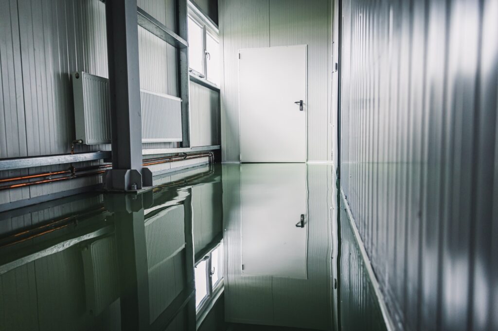 New cold rooms in the butchery industry with green epoxy resin floors